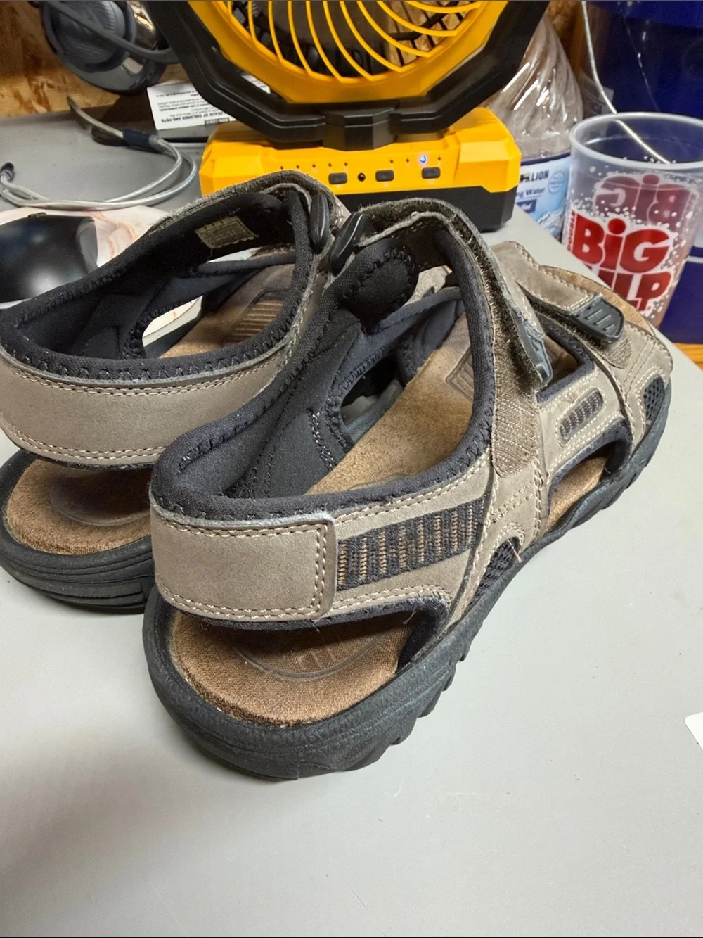 Gotcha ( sz. 8) Adjustable Taupe Outdoor Sandals